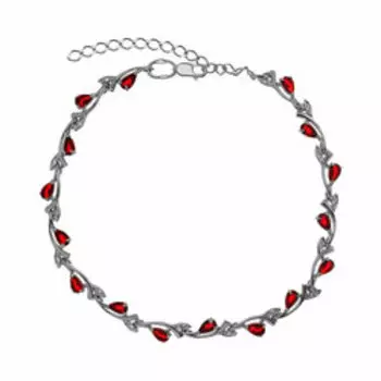 Серебряный браслет с грантовым кварцем и фианитами