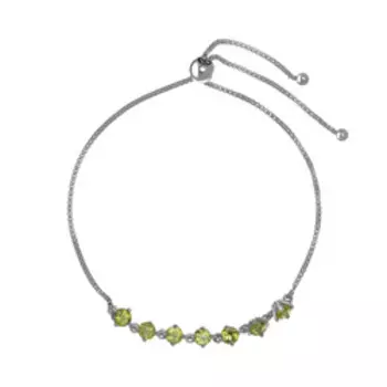 Серебряный браслет с хризолитами