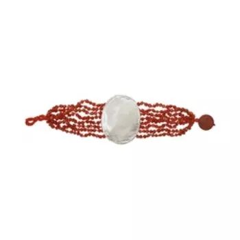 Серебряный браслет с кораллами