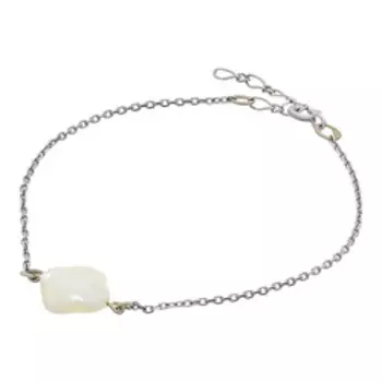 Серебряный браслет с перламутром "Клевер"