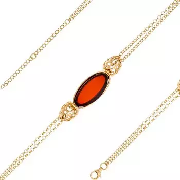 Серебряный браслет с янтарем