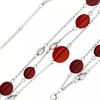 Серебряный браслет с янтарем