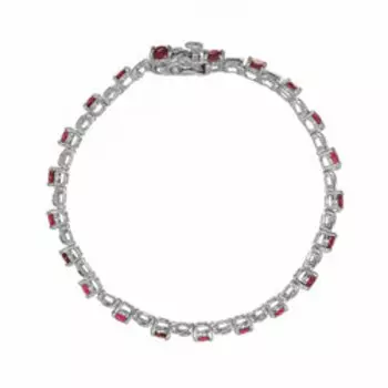 Серебряный браслет с родолитами