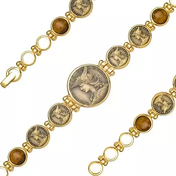 Серебряный браслет с тигровым глазом