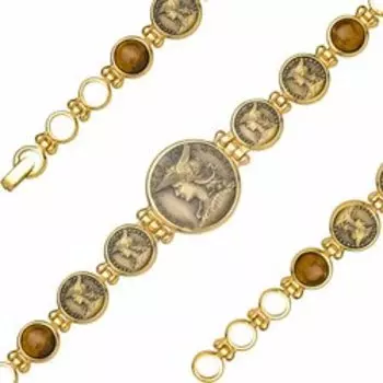 Серебряный браслет с тигровым глазом