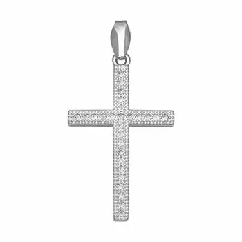Серебряный крестик с фианитами