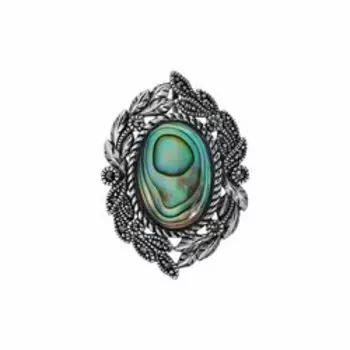 Серебряный кулон-брошь с марказитом