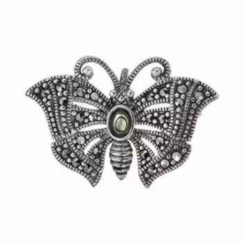 Серебряный кулон-брошь с марказитом "Бабочка"
