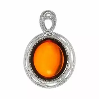Серебряный кулон с янтарем