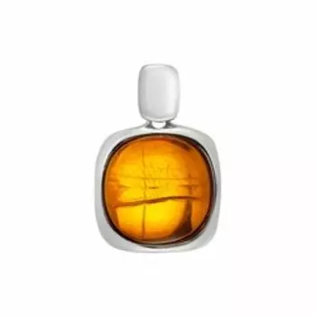 Серебряный кулон с янтарем