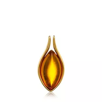 Серебряный кулон с янтарём