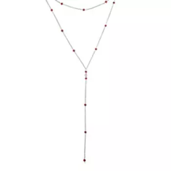 Серебряный сотуар с гранатами плетение "Якорное"