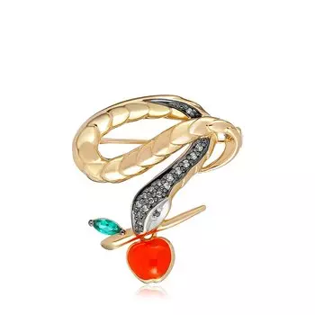 Золотая брошь с бриллиантами