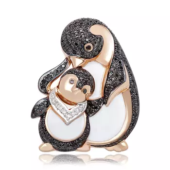 Золотая брошь с бриллиантами