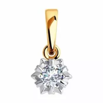 Золотая подвеска с фианитом