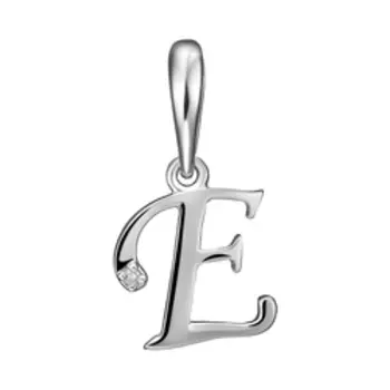 Золотая подвеска-буква "Е" с бриллиантом