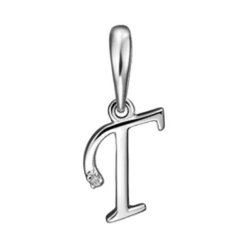 Золотая подвеска-буква "Г" с бриллиантом