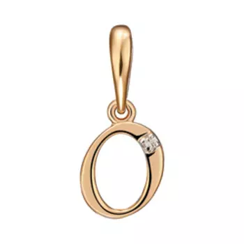 Золотая подвеска-буква "О" с бриллиантом