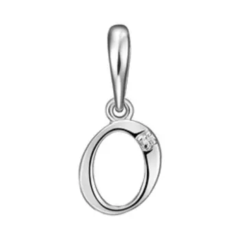 Золотая подвеска-буква "О" с бриллиантом