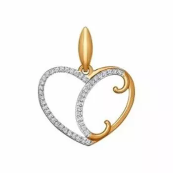 Золотая подвеска-буква с фианитами "С"