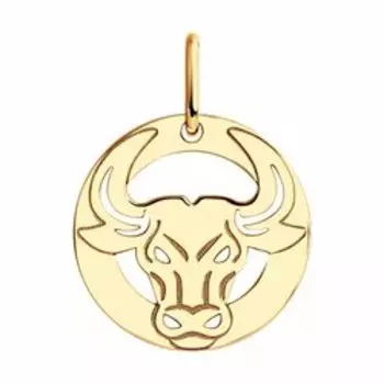 Золотая подвеска "Бык"