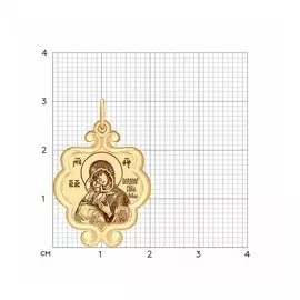 Золотая подвеска-иконка «Божия Матерь Владимирская»