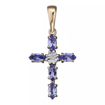 Золотая подвеска-крест 585 пробы