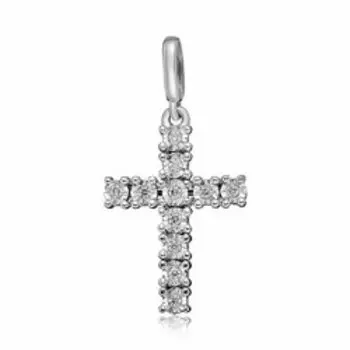 Золотая подвеска-крест с бриллиантами