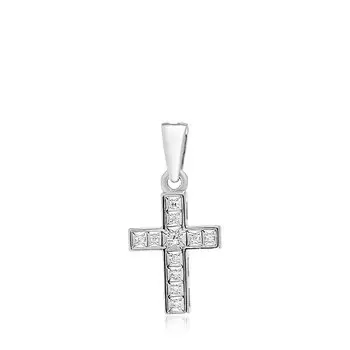 Золотая подвеска-крест с бриллиантами