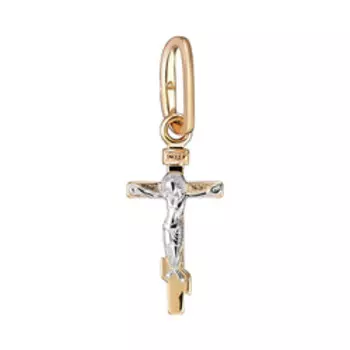 Золотая подвеска-крест с бриллиантом