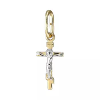 Золотая подвеска-крест с бриллиантом