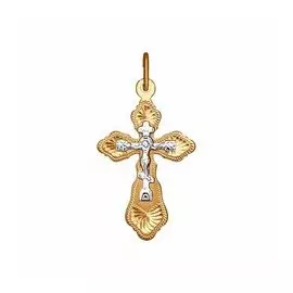 Золотая подвеска-крест с гравировкой