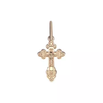 Золотая подвеска-крест "Спаси и сохрани"