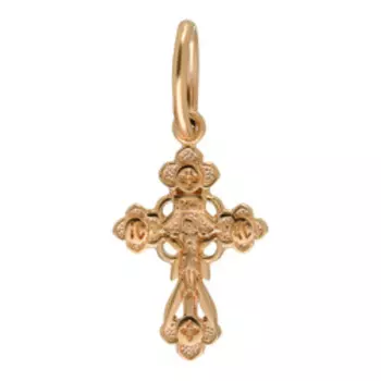 Золотая подвеска-крест "Спаси и сохрани"