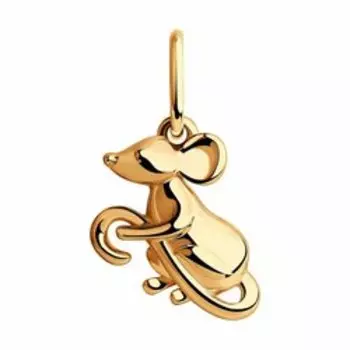 Золотая подвеска "Мышка"