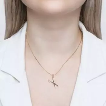 Золотая подвеска "Ножницы"