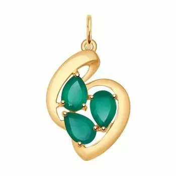 Золотая подвеска с агатом