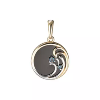 Золотая подвеска с агатом и топазами Лондон