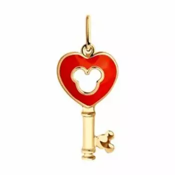Золотая подвеска с эмалью "Ключик"