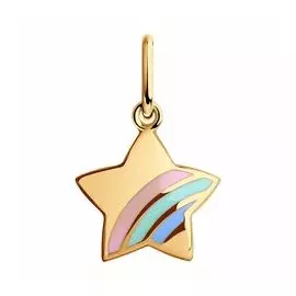 Золотая подвеска с эмалью "Звезда"