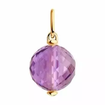 Золотая подвеска с аметистом