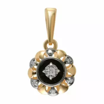 Золотая подвеска с бриллиантами "Цветок"