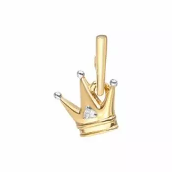 Золотая подвеска с бриллиантом "Корона"