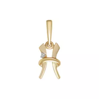 Золотая подвеска с бриллиантом "Рыбы"