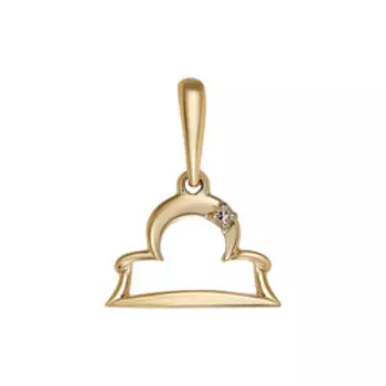 Золотая подвеска с бриллиантом "Весы"