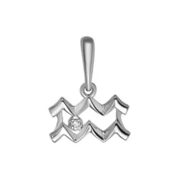 Золотая подвеска с бриллиантом "Водолей"