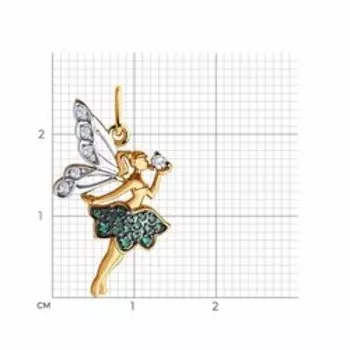 Золотая подвеска с фианитами