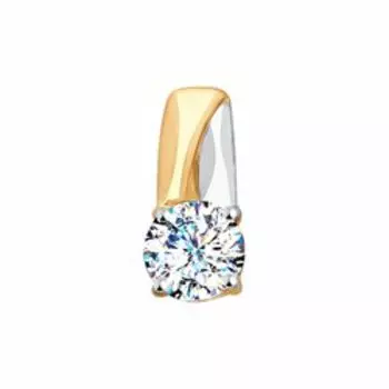 Золотая подвеска с фианитами