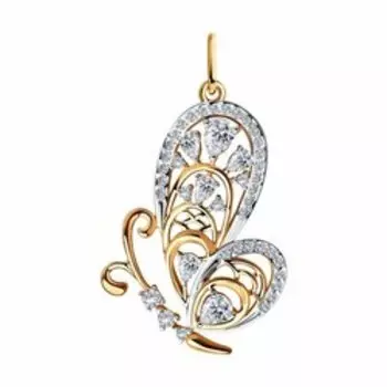 Золотая подвеска с фианитами