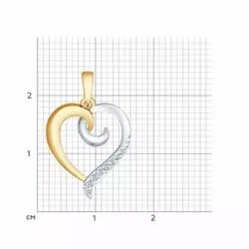 Золотая подвеска с фианитами